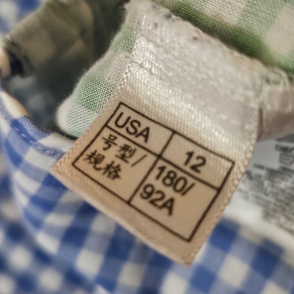 Brooks Brothers Shirt Womens 12 Blue White Gingham Check Button Long Sleeve flaw - Picture 4 of 10